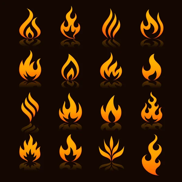 Feuer-Vektor-Symbole — Stockvektor