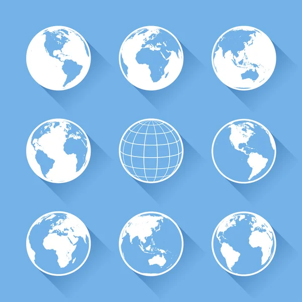 Vector World Globe iconos — Vector de stock