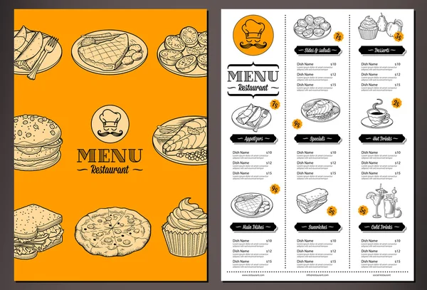 Menu restaurant vectoriel — Image vectorielle