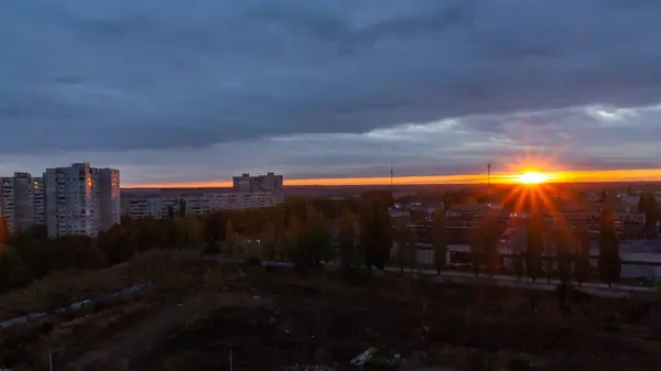 Восход Солнца Закат Над Харьковом Украина — стоковое фото