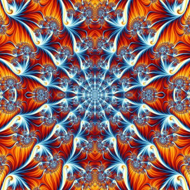 Geometrik dikişsiz desen. Fraktal 3D görüntü. Kare