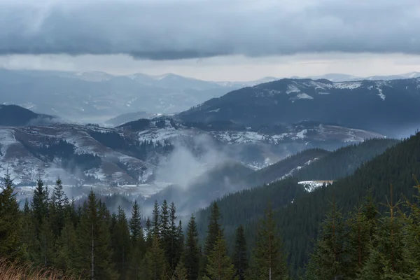 Hory, krajina, Karpatské hory, ráno, Dawn — Stock fotografie