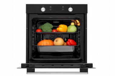 Sebzeli siyah elektrikli fırın aç..