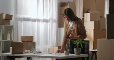 Genç bir kadın, küçük teslimat şirketinin lojistik bölümünde çalışıyor. Müşterilere ve tedarikçilere telefon ediyor. Deponun aydınlık odasında portre çiziyor.