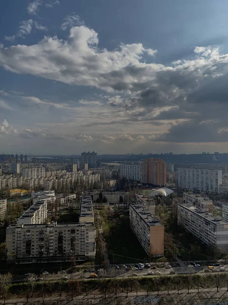Área residencial Rusanovka em Kiev, Ucrânia — Fotografia de Stock