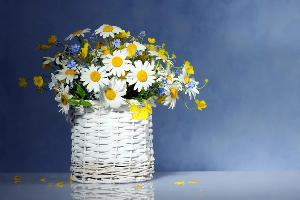 Cesta com flores da primavera — Fotografia de Stock