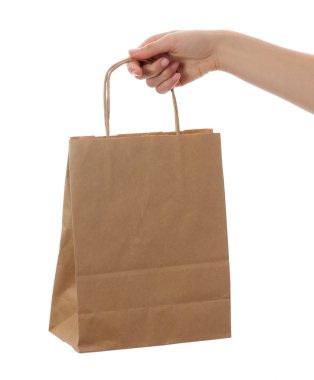 kağıt torba ile el