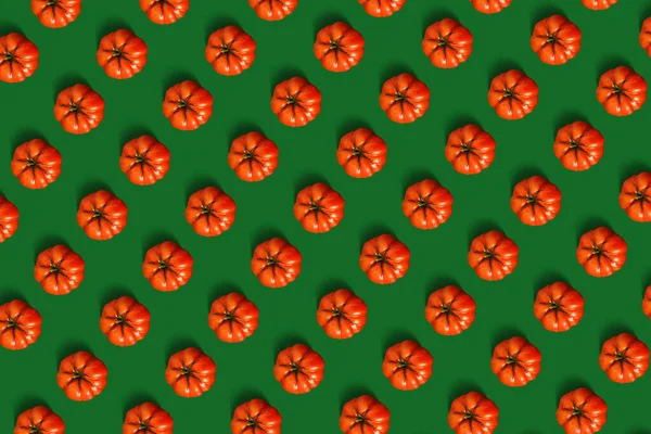 Pattern Tomatoes Green Background — Stock Photo, Image