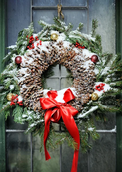 Couronne de Noël maison — Photo