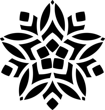 Süsler Mandala çiçek siluet