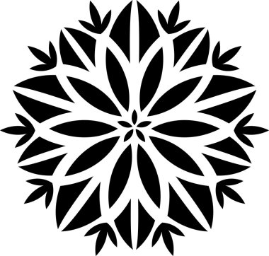 Süsler Mandala çiçek siluet