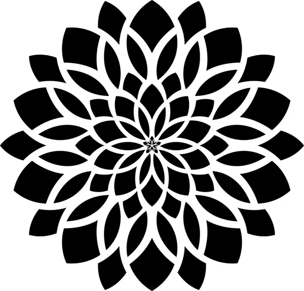 Ornamenti Mandala silhouette floreale — Vettoriale Stock