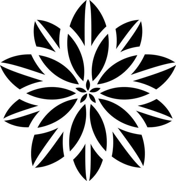 Ornamentos mandala silhueta floral — Vetor de Stock