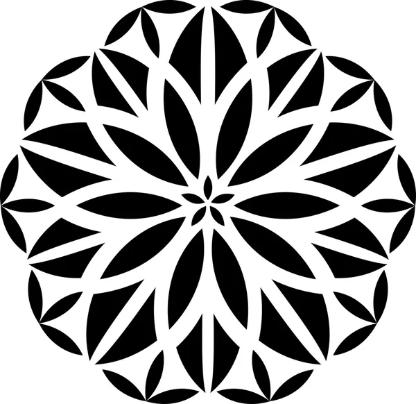 Ornamentos mandala silhueta floral — Vetor de Stock