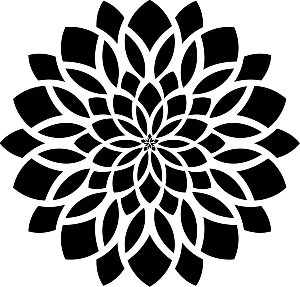 Verzierungen Mandala florale Silhouette Stockvektor