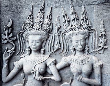 Angkor wat, Kamboçya köşedeki Ap-sara bezemeleri