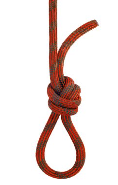 Beyaz arka plan üzerinde izole tırmanma düğüm