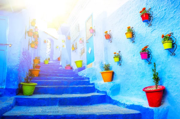 Dettagli architettonici tradizionali marocchini a Chefchaouen, Marocco — Foto Stock