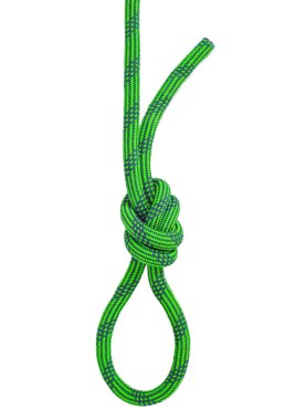 Tırmanma düğüm üzerinde beyaz izole