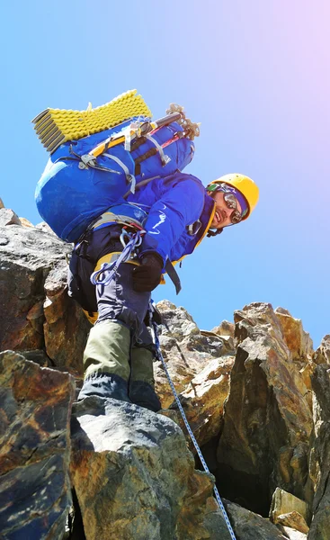 Πεζοπορία στα βουνά himalaya, nepal — Φωτογραφία Αρχείου