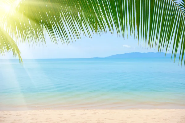 Puesta de sol sobre la playa tropical — Foto de Stock