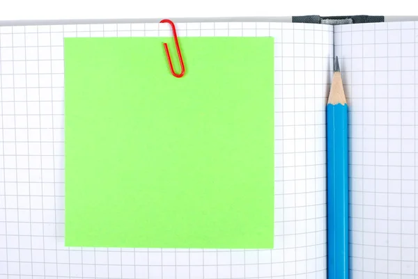 Quaderno con matita e segnalibri — Foto Stock