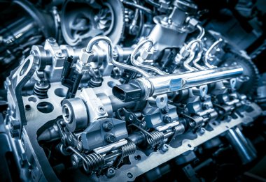 Otomobil motorunun yakın çekim görüntüsü