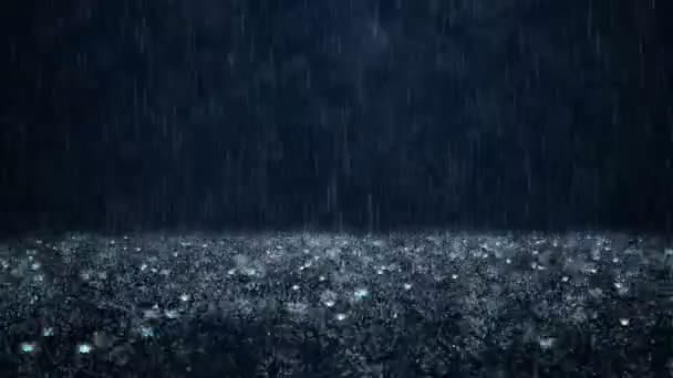 Дождь на тёмном фоне — стоковое видео