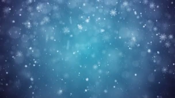 Зима Заморожений Фон Падаючими Сніжинками — стокове відео