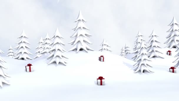 Las zima Boże Narodzenie prezenty — Wideo stockowe