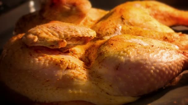 Cottura pollo alla griglia — Video Stock