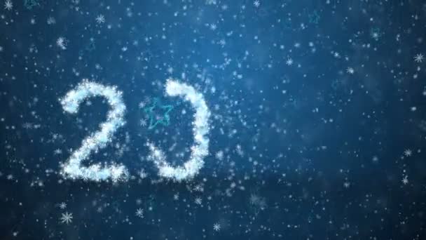 Inscripción 2016 de copos de nieve — Vídeo de stock