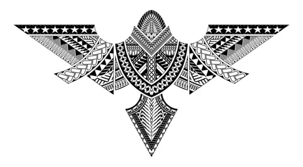 ポリネシアのタトゥーパターンマオリサモアの装飾デザイン倫理部族のテンプレートベクトル — ストックベクタ