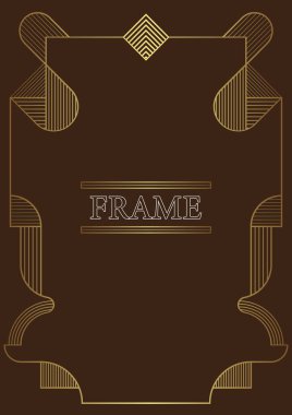 Soyut doğrusal çerçeve vektör altın renk şablonu.