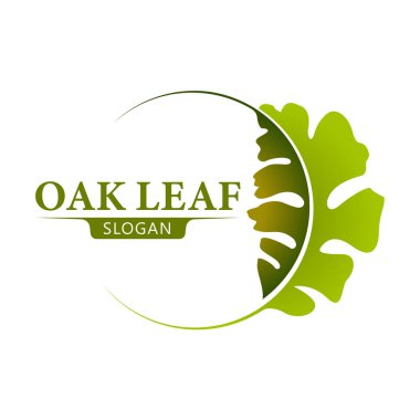 Organik yapraklar Çember vektörü. Meşe Yaprağı logo tasarım şablonu
