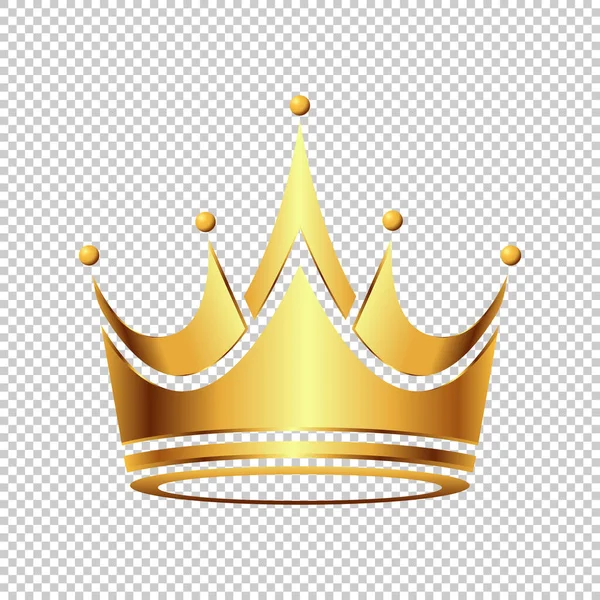 Luxus Golden Crown Symbol Vorlage Vintage Logo Isolierter Transparenter Hintergrund — Stockvektor