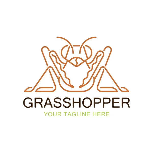 Diseño Del Logo Grasshopper Inspiración Cricket Insecto Icono Moda Mínima — Vector de stock