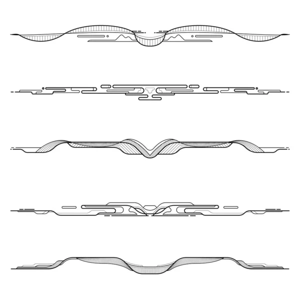 Divisores Elementos Design Tatuagem Tribal Ornamentos Ilustração Vetorial — Vetor de Stock