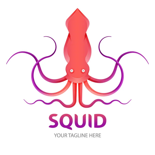 Logo Squid Gradient Vektor Návrhu Ikon Mořských Plodů — Stockový vektor