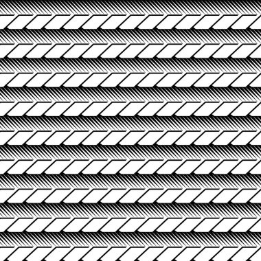 Çizgili soyut geometrik desen. Kusursuz lastik izi vektör arkaplanı. Siyah ve beyaz doku.