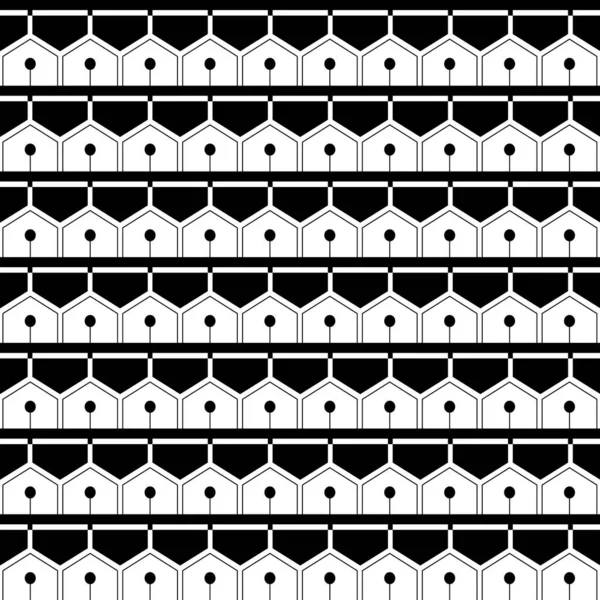 Abstraktes Geometrisches Muster Mit Streifen Nahtloser Vektorhintergrund Schwarz Weiße Textur — Stockvektor