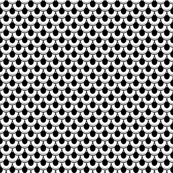 Abstract Rounded Pattern Stripes Seamless Vector Background Black White Texture — Stock Vector