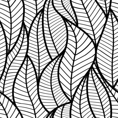 Soyut, pürüzsüz siyah arkaplan. Çiçek deseni, bitki çizgisi sanatı, Vektör illüstrasyonu.