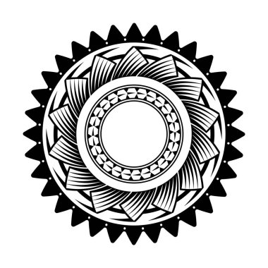 Maori dairesi dövme şekli, Antik Yunan yuvarlak tasarım modeli polinezya mandala vektörü