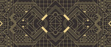 Vektör modern geometrik fayans deseni. Soyut sanat deco kusursuz lüks arka plan.