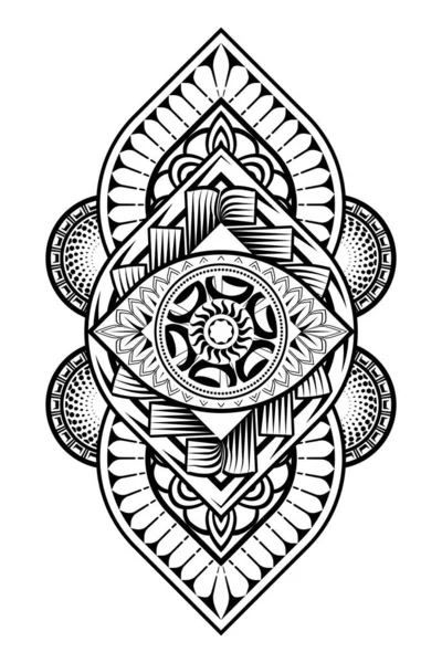 Tetování Kmenové Abstraktní Rukáv Černé Rameno Tetování Fantasy Vzor Vektorové — Stockový vektor
