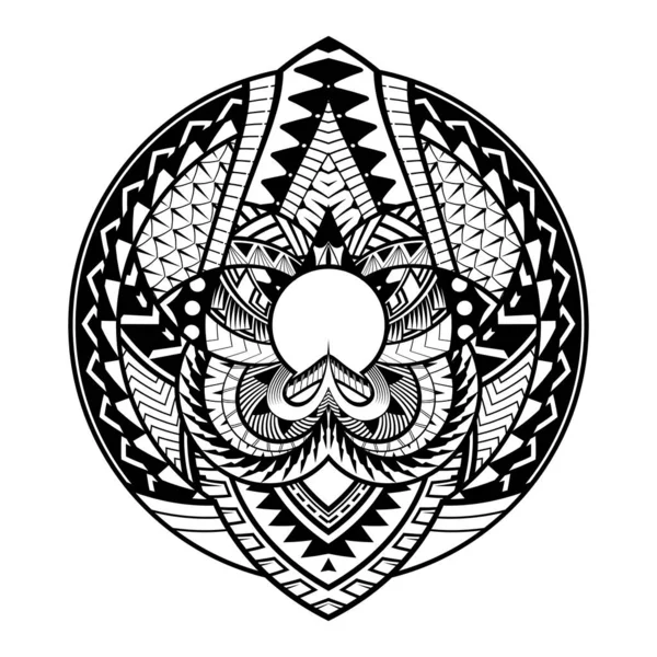 Maori Kreis Tätowierform Tribal Tätowiermuster Polynesischen Mandala Vektor — Stockvektor