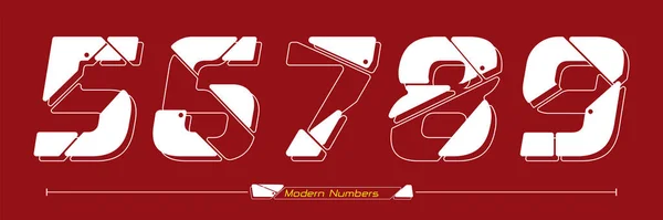 Vector Graphic Numbers Set Abstract Future Modern Font Typography Design — Stock Vector