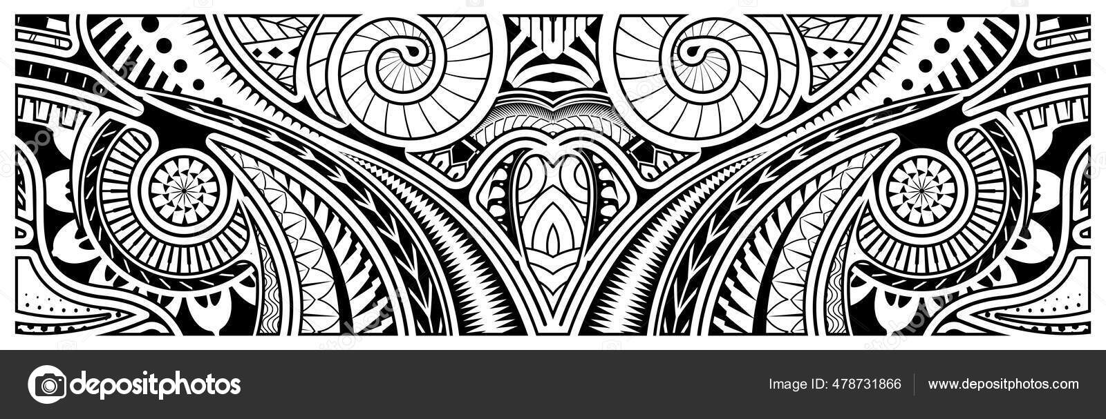 Maori Polynesian Tattoo Border Tribal Sleeve Pattern Vector Samoan Bracelet  Tattoo Design Fore Arm Or Foot Stock Illustration - Download Image Now -  iStock