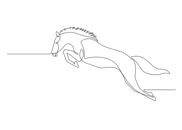 Συνεχής Γραμμή Σχέδιο Άλτης Άλογο Ζωγραφισμένα Στο Χέρι Γραμμή Τέχνη — Διανυσματικό Αρχείο